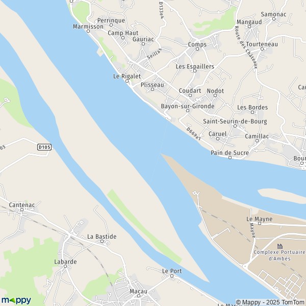 La carte pour la ville de Bayon-sur-Gironde 33710