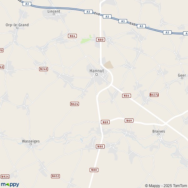 La carte pour la ville de 3401-4280 Hannut