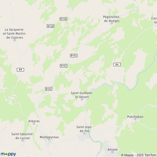 La carte pour la ville de Saint-Guilhem-le-Désert 34150