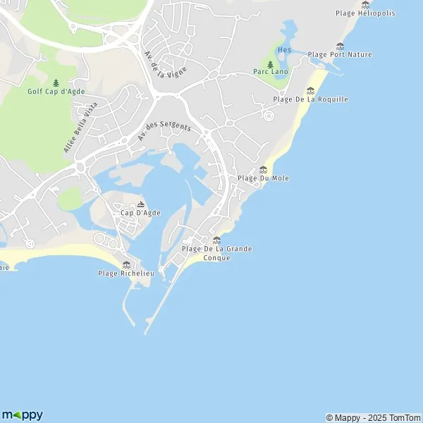 Plan Le Capd'Agde carte de Le Capd'Agde (34300) et infos pratiques
