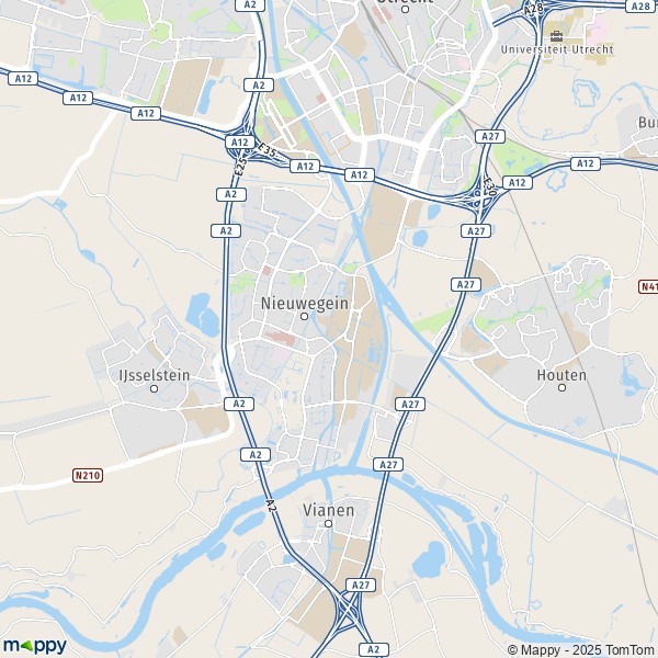 La carte pour la ville de Nieuwegein 3431-3439