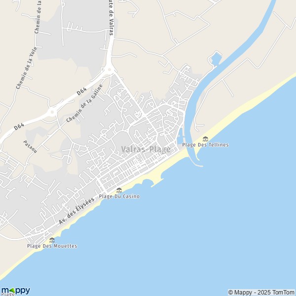 La carte pour la ville de Valras-Plage 34350