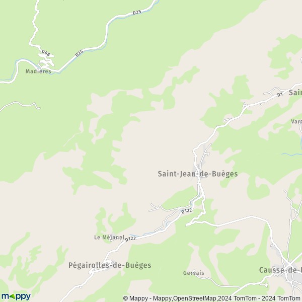 La carte pour la ville de Saint-Jean-de-Buèges 34380