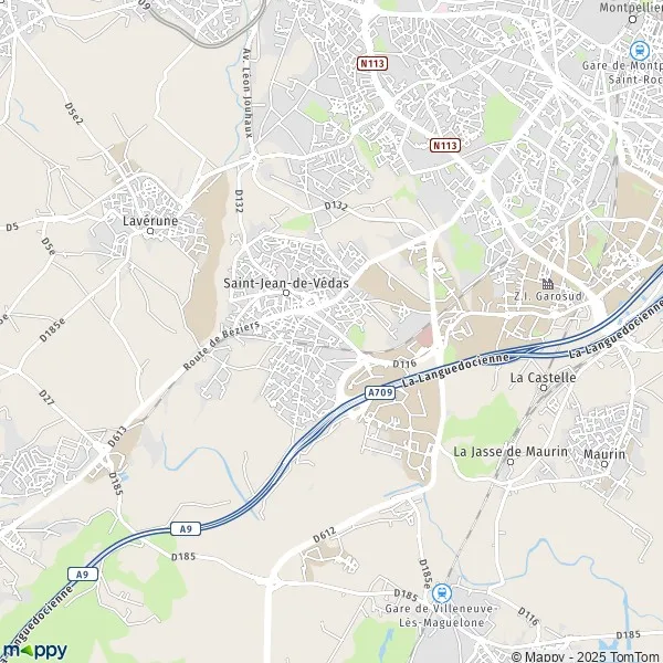 Plan SaintJeandeVédas carte de SaintJeandeVédas (34430)