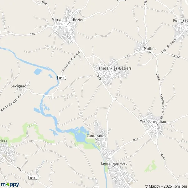 Plan Thezan Les Beziers Carte De Thezan Les Beziers 34490 Et Infos Pratiques