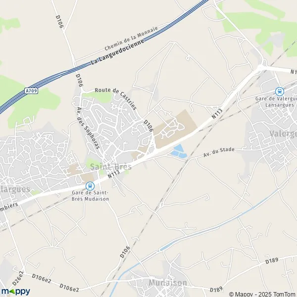 Plan SaintBrès carte de SaintBrès (34670) et infos pratiques