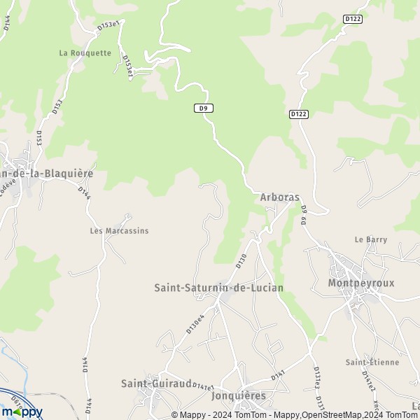 La carte pour la ville de Saint-Saturnin-de-Lucian 34725