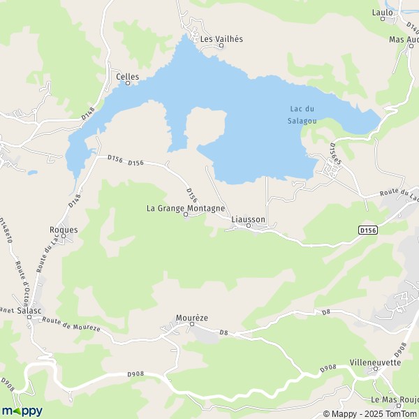 La carte pour la ville de Liausson 34800