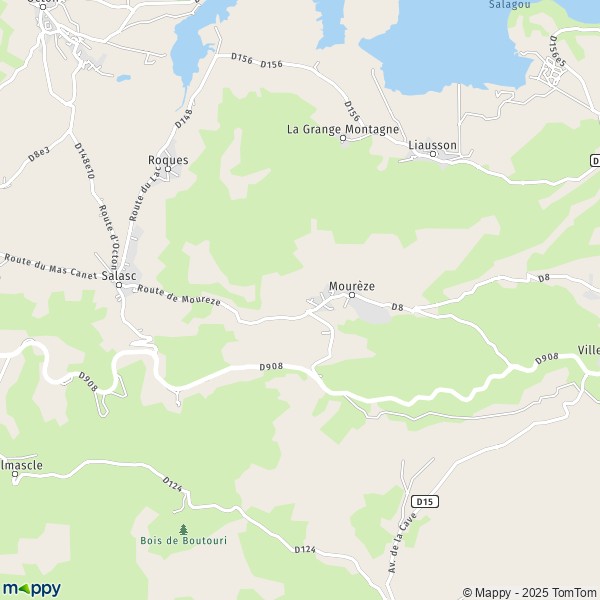 La carte pour la ville de Mourèze 34800