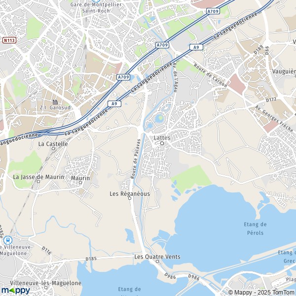 La carte pour la ville de Lattes 34970