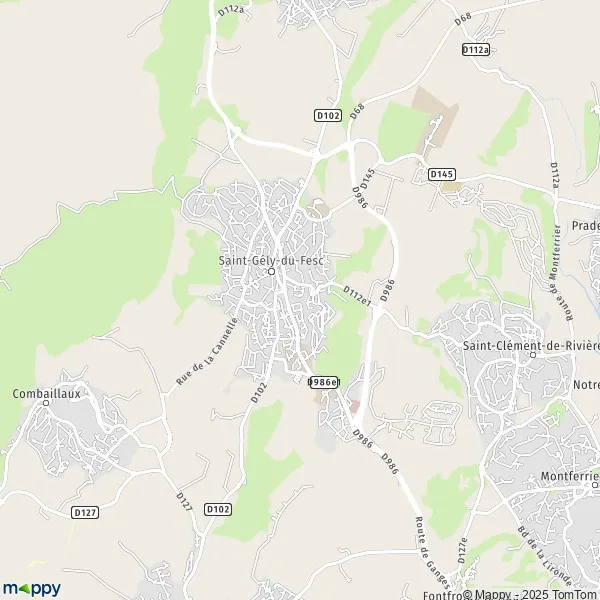 Plan SaintGélyduFesc carte de SaintGélyduFesc (34980) et infos pratiques