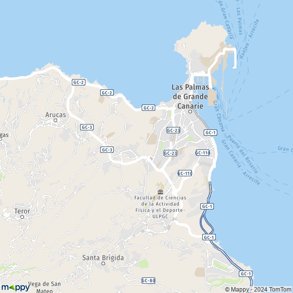 La carte pour la ville de 35001-35413 Las Palmas de Grande Canarie