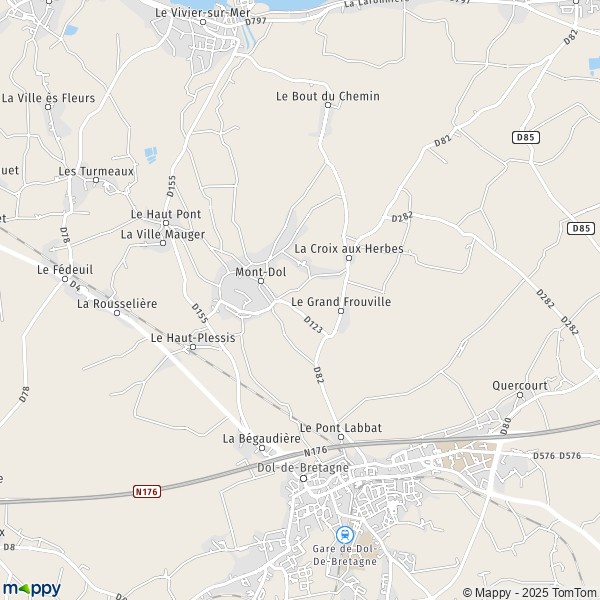 La carte pour la ville de Mont-Dol 35120