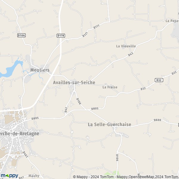 La carte pour la ville de Availles-sur-Seiche 35130