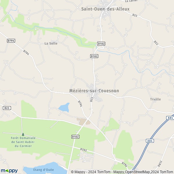 La carte pour la ville de Mézières-sur-Couesnon 35140