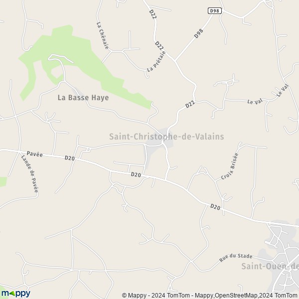 La carte pour la ville de Saint-Christophe-de-Valains 35140