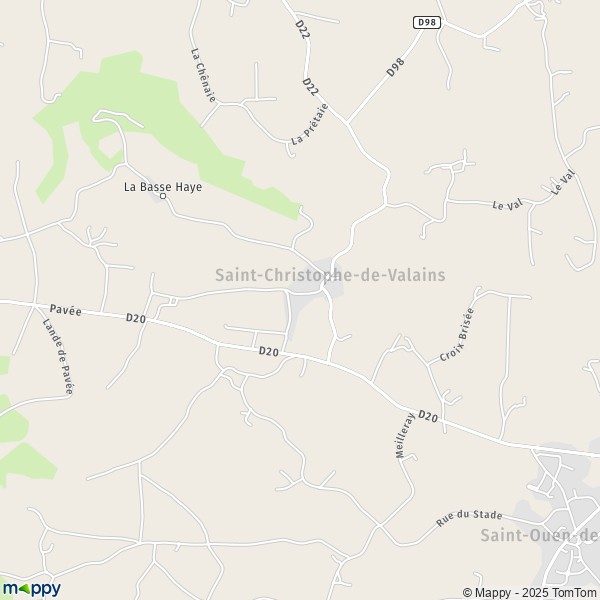 La carte pour la ville de Saint-Christophe-de-Valains 35140