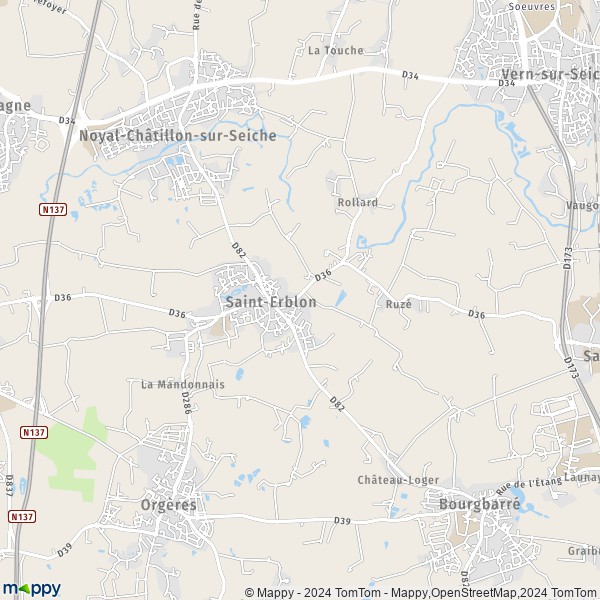 La carte pour la ville de Saint-Erblon 35230