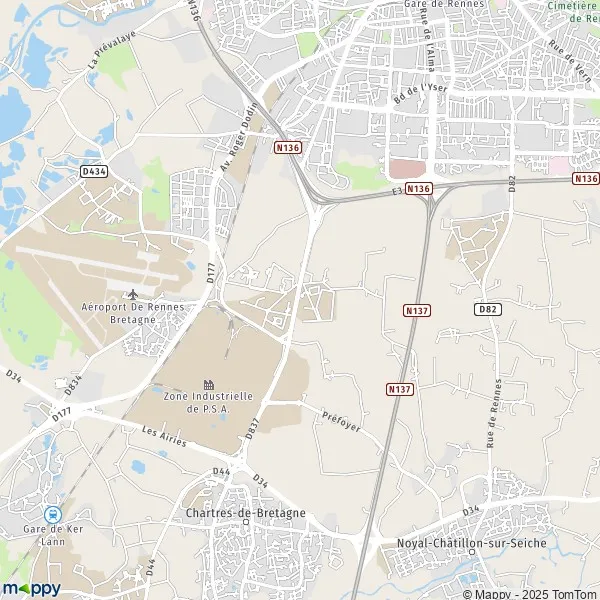 Carte Z.A. Le Vallon, 35230 Noyal-Châtillon-sur-Seiche