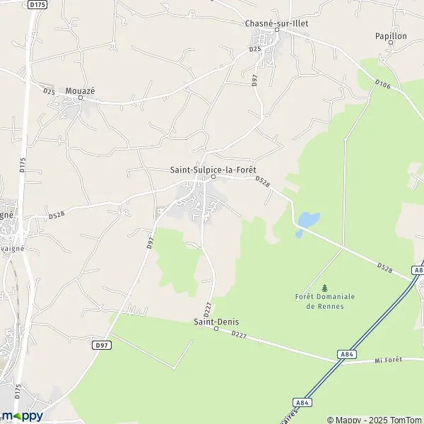Plan SaintSulpicelaForêt carte de SaintSulpicelaForêt (35250
