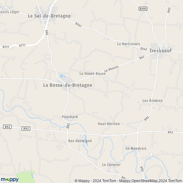 La carte pour la ville de La Bosse-de-Bretagne 35320