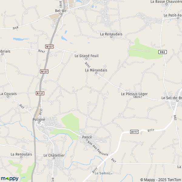 Carte La Hière, 35320 Pancé