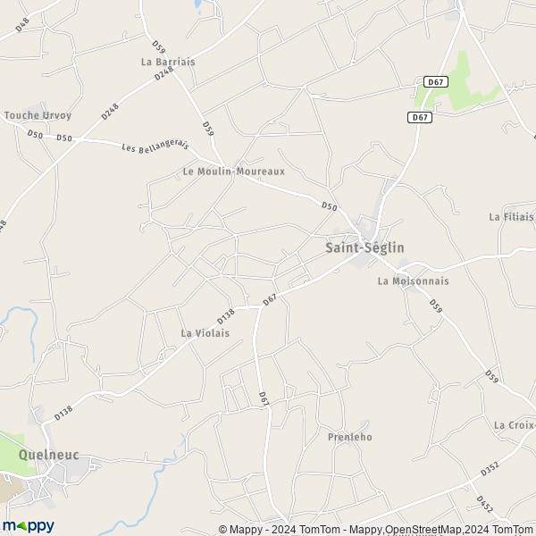 La carte pour la ville de Saint-Séglin 35330