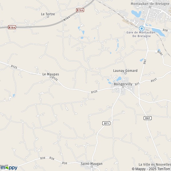 La carte pour la ville de Boisgervilly 35360