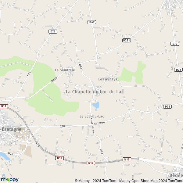 La carte pour la ville de La Chapelle du Lou du Lac 35360