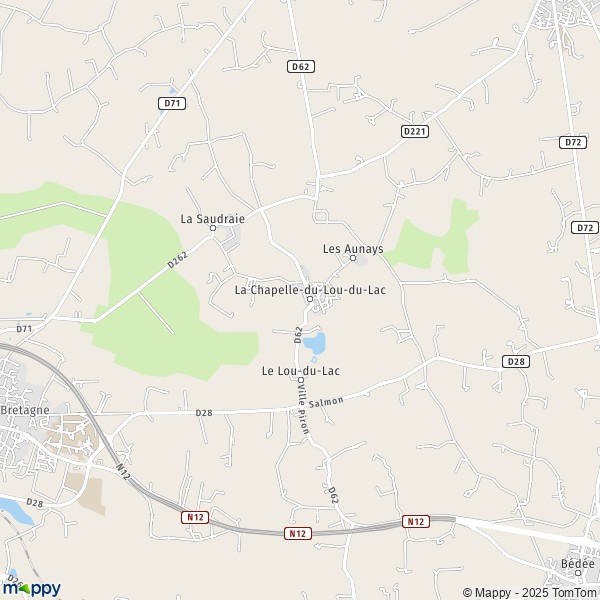 La carte pour la ville de La Chapelle du Lou du Lac 35360