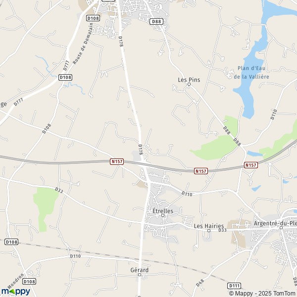 Carte Les Dronié, 35370 Étrelles