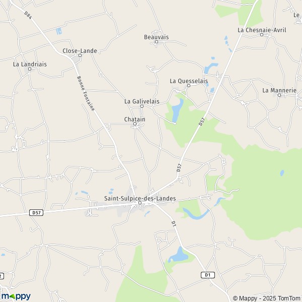 La carte pour la ville de Saint-Sulpice-des-Landes 35390