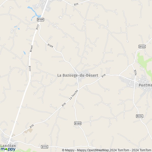 La carte pour la ville de La Bazouge-du-Désert 35420