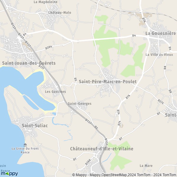 La carte pour la ville de Saint-Père-Marc-en-Poulet 35430