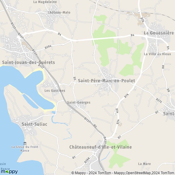 La carte pour la ville de Saint-Père-Marc-en-Poulet 35430
