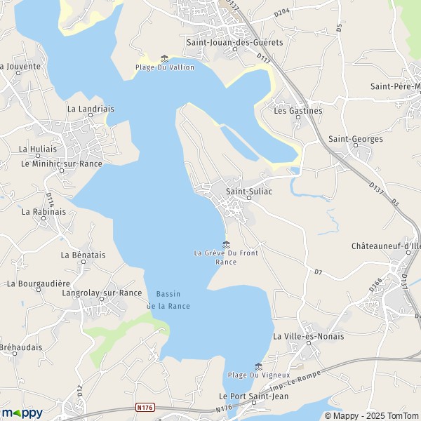 La carte pour la ville de Saint-Suliac 35430