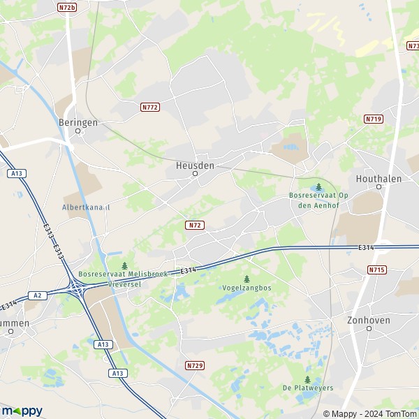 La carte pour la ville de 3550 Heusden-Zolder