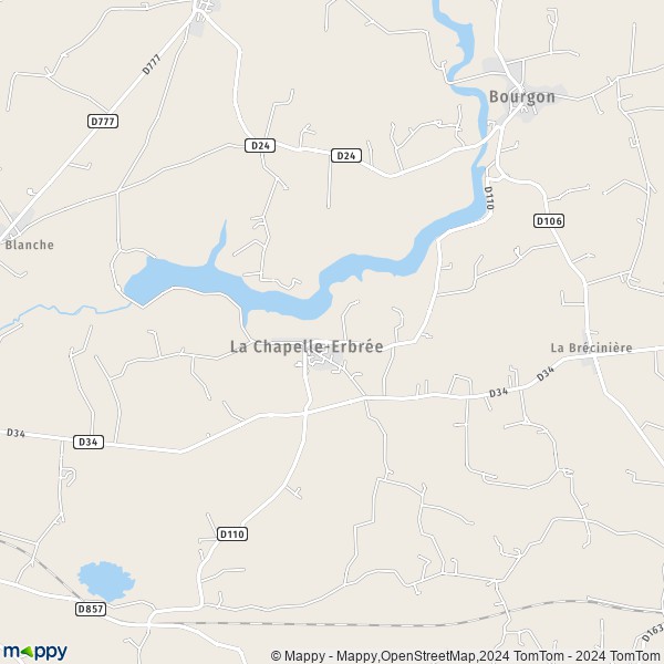 La carte pour la ville de La Chapelle-Erbrée 35500