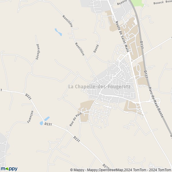 La carte pour la ville de La Chapelle-des-Fougeretz 35520