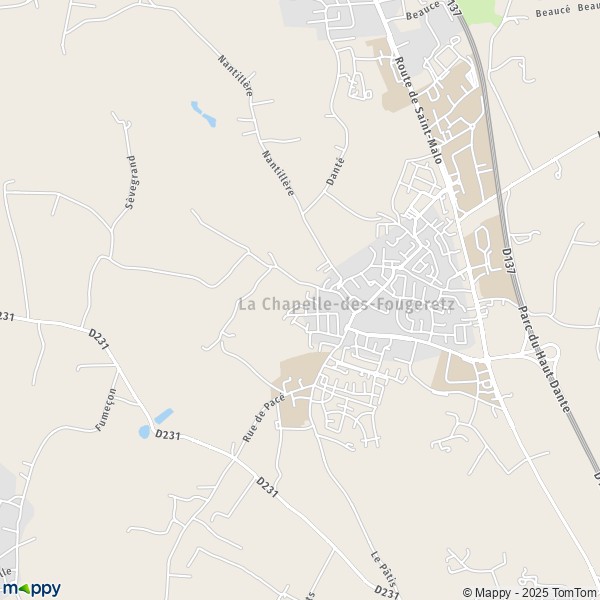 La carte pour la ville de La Chapelle-des-Fougeretz 35520