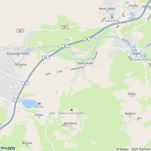La carte pour la ville de Staré Sedlo 356 01