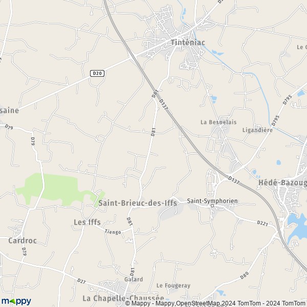 La carte pour la ville de Saint-Brieuc-des-Iffs 35630
