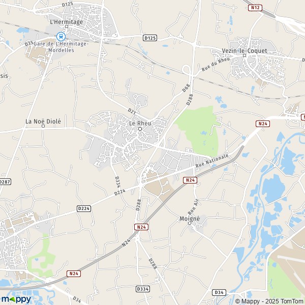 La carte pour la ville de Le Rheu 35650