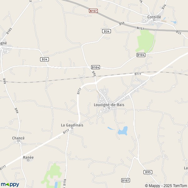 Plan LouvignédeBais carte de LouvignédeBais (35680) et infos
