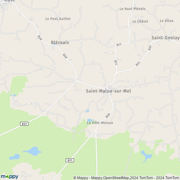 La carte pour la ville de Saint-Malon-sur-Mel 35750