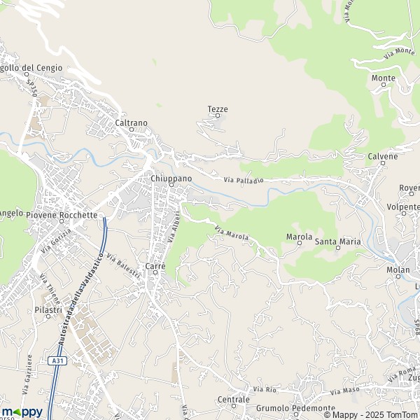 La carte pour la ville de Chiuppano 36010
