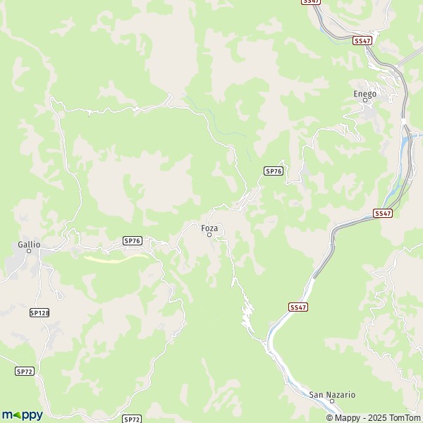 La carte pour la ville de Foza 36010