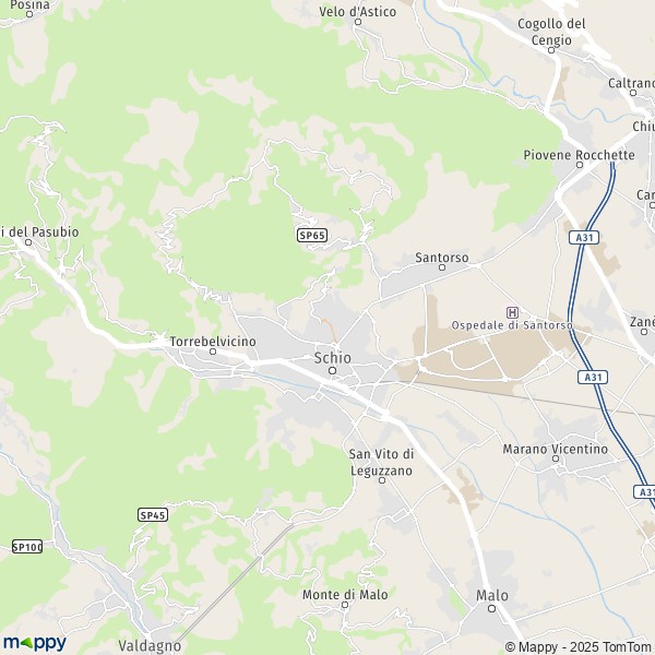 La carte pour la ville de Schio 36015