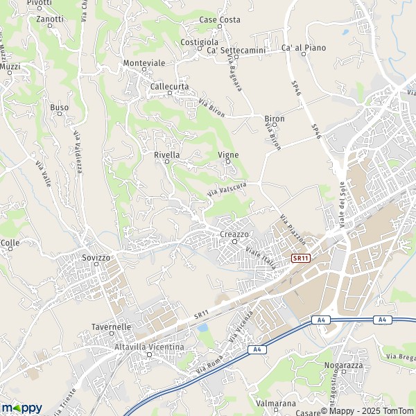 La carte pour la ville de Creazzo 36051