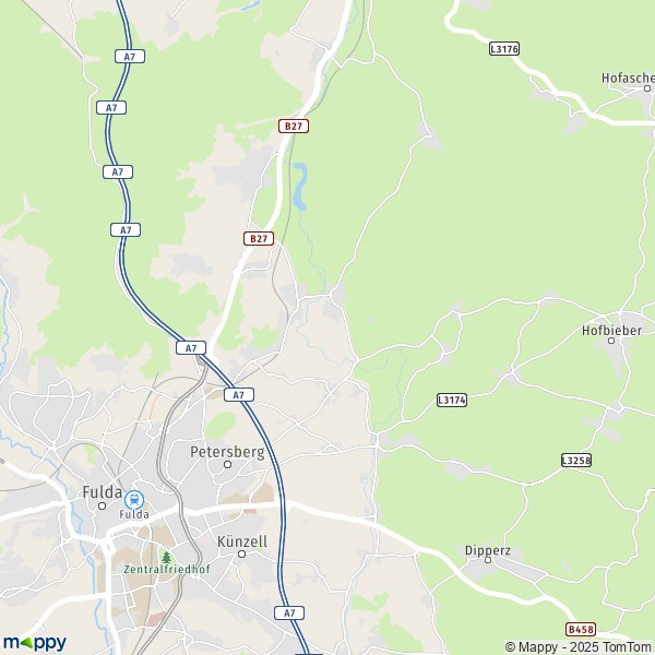 La carte pour la ville de 36100 Petersberg